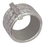 Bague Morgan argent 3 anneaux réunis par un pont