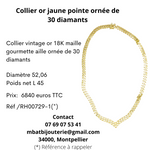 Collier or jaune pointe ornée de 30 diamants