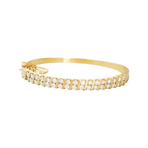 Bracelet jonc articulé serti de 34 diamants