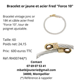 Bracelet or jaune et acier Fred "Force 10"