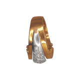 Bague or jaune 750 corne d'abondance débordante de 16 diamants