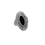 Bague en argent 925 avec une belle pierre noire