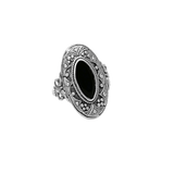 Bague en argent 925 avec une belle pierre noire