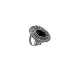 Bague en argent 925 avec une belle pierre noire