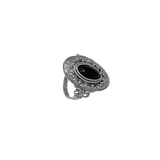 Bague en argent 925 avec une belle pierre noire