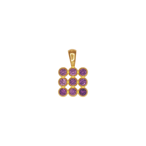 Pendentif or jaune 750 avec 9 améthystes