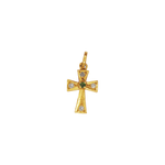 Pendentif or jaune 750, croix réhaussée de 4 diamants