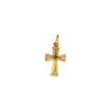 Pendentif or jaune 750, croix réhaussée de 4 diamants