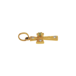 Pendentif or jaune 750, croix réhaussée de 4 diamants