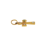 Pendentif or jaune 750, croix réhaussée de 4 diamants
