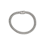 Bracelet argent mailles tressées orné de diamants