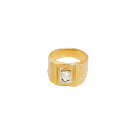 Bague chevalière homme avec diamant