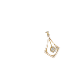Pendentif en platine 850 et or jaune 750 avec 1 diamant central de 0,36 carat, mobile