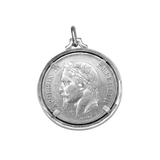 Pendentif en argent 925 pièce de 5 francs Napoléon III tête laurée 1867 A