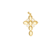 Pendentif or jaune 750 croix avec 6 grenats