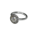 Bague or gris 750 surmontée d'un diamant de 1,01 carat