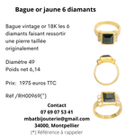 Bague or jaune 750 et 6 diamants