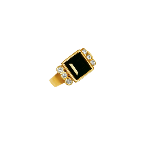 Bague or jaune 750 et 6 diamants