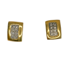 Boucles d'oreille or jaune 750 16 diamants