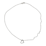Collier pendentif cœur avec 9 diamants en or gris