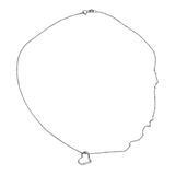 Collier pendentif cœur avec 9 diamants en or gris