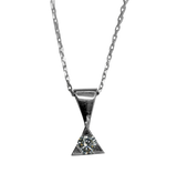 Collier or gris avec pendentif diamant