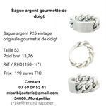 Bague argent 925 gourmette de doigt