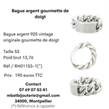 Bague argent 925 gourmette de doigt