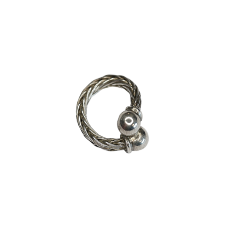 Bague argent en forme de jonc avec boules