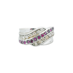 Bague argent ornée de 3 vagues de pierres