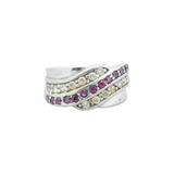 Bague argent ornée de 3 vagues de pierres