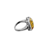 Bague argent 925 avec ambre chamarrée