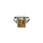 Bague argent 925 avec ambre chamarrée