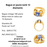Bague tank or jaune 750, 12 diamants
