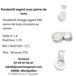 Pendentif argent avec pierre de Lune