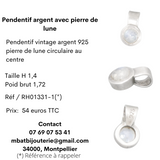 Pendentif argent avec pierre de Lune