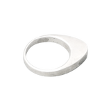 Bague argent ovoïde et plate