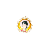 Pendentif or jaune 750, visage de femme en émaux
