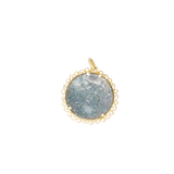 Pendentif or jaune 750, visage de femme en émaux