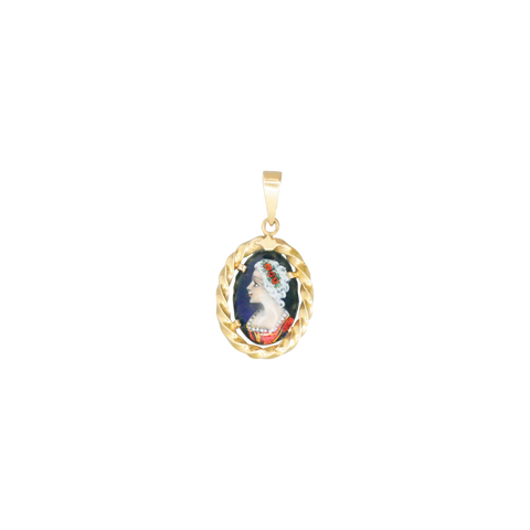 Médaille or jaune 750 et émaux