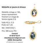 Médaille or jaune 750 et émaux