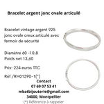 Bracelet argent 925 jonc ovale articulé