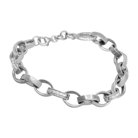 Bracelet argent articulé maillons ovales