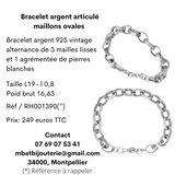 Bracelet argent articulé maillons ovales