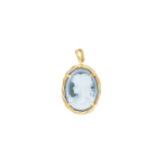 Médaille or jaune avec visage de femme en relief