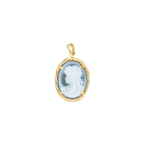 Médaille or jaune avec visage de femme en relief