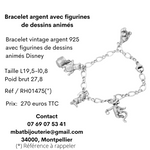 Bracelet argent avec figurines de dessins animés