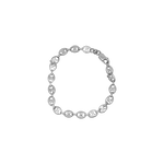 Bracelet argent mailles grains de café plates