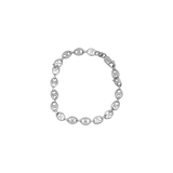 Bracelet argent mailles grains de café plates