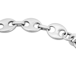 Bracelet argent mailles grains de café plates